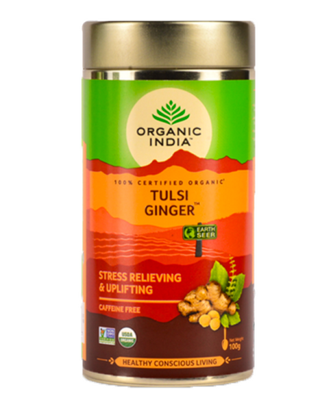 Tea Tulsi Ginger Loose Leaf Organic India - Aurana Foods