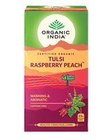 Tea Tulsi Raspberry Peach Organic India - Aurana Foods