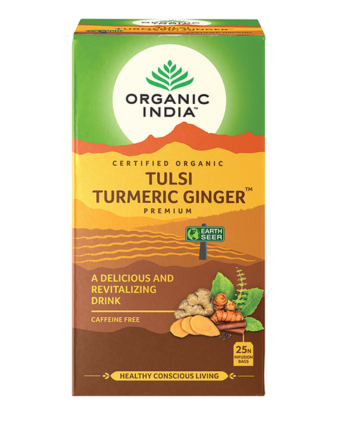 Tea Tulsi Turmeric Ginger Organic India - Aurana Foods